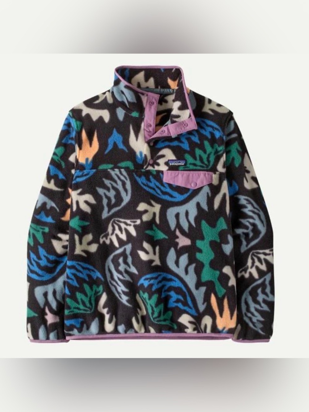 Patagonia Lightweight Synchilla Snap-T Pullover in Kaleido Black